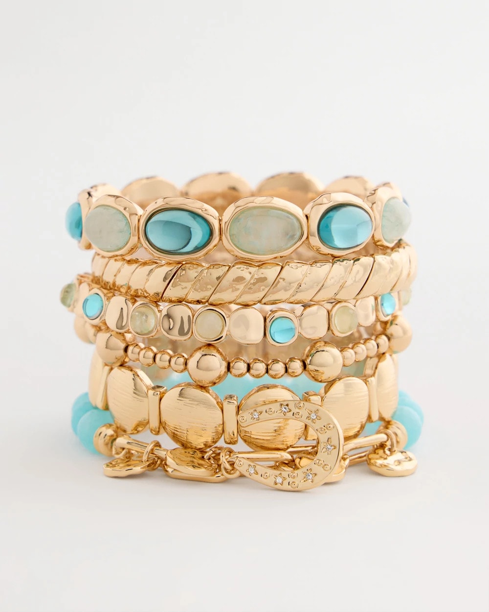 Chico's Quartz Stone Large Stretch Bracelet