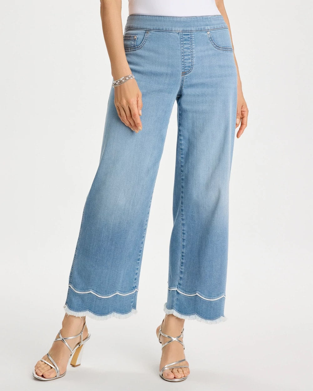 Chico's Scallop Pull-On Wide-Leg Crop Jeans