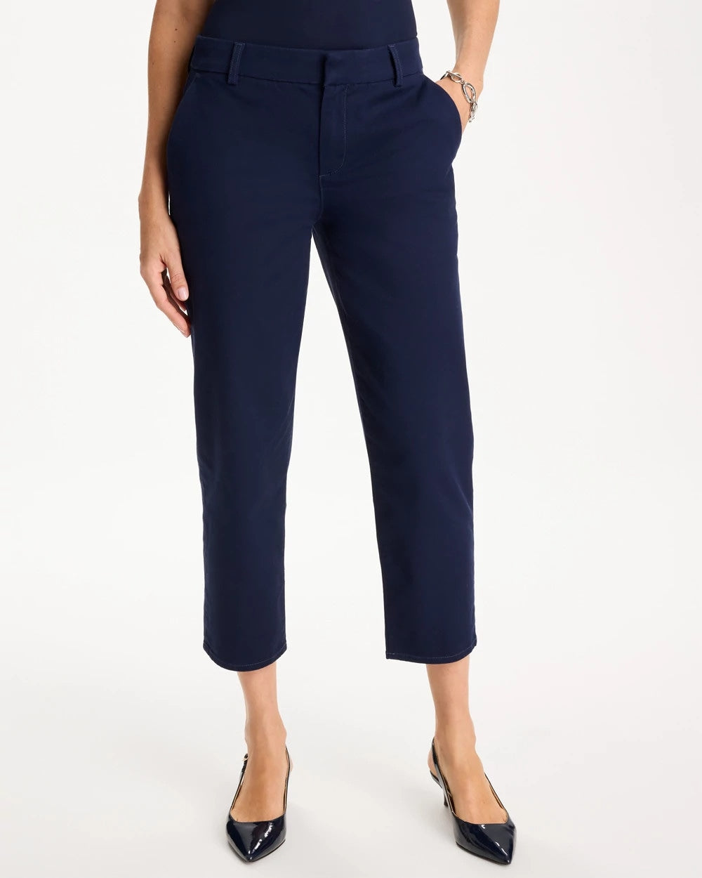 Chico's Relaxed Boyfriend Chino Crop Pants