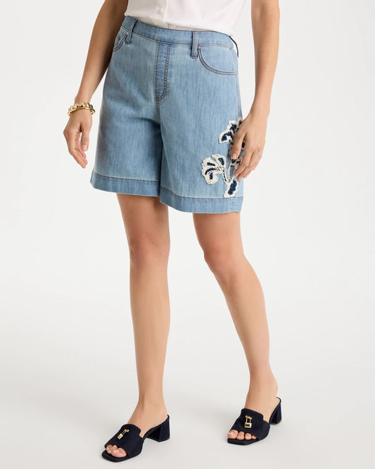 Chico's Embellished Lightweight Jean Shorts