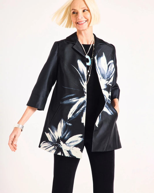 Chico's Travelers™ Collection Floral Long Jacket