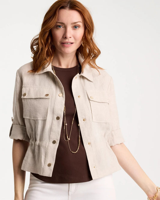 Chico's Linen Cargo Jacket
