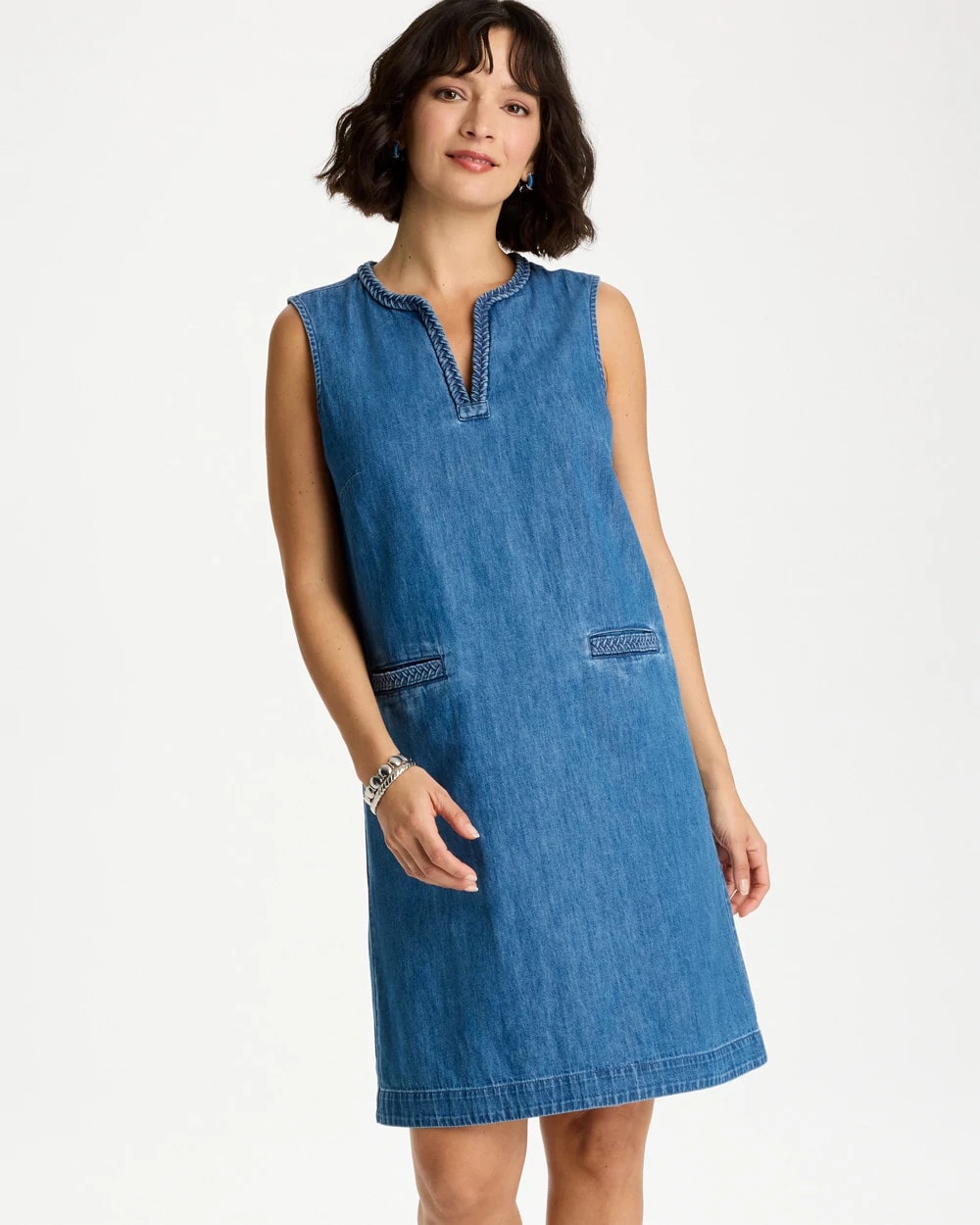 Chico's Denim Braided Dress