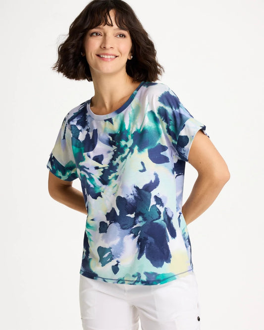 Chico's Zenergy® Floral Drop Shoulder Tee