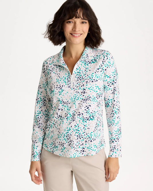 Chico's Zenergy® UPF Dots Pullover Half Zip Top