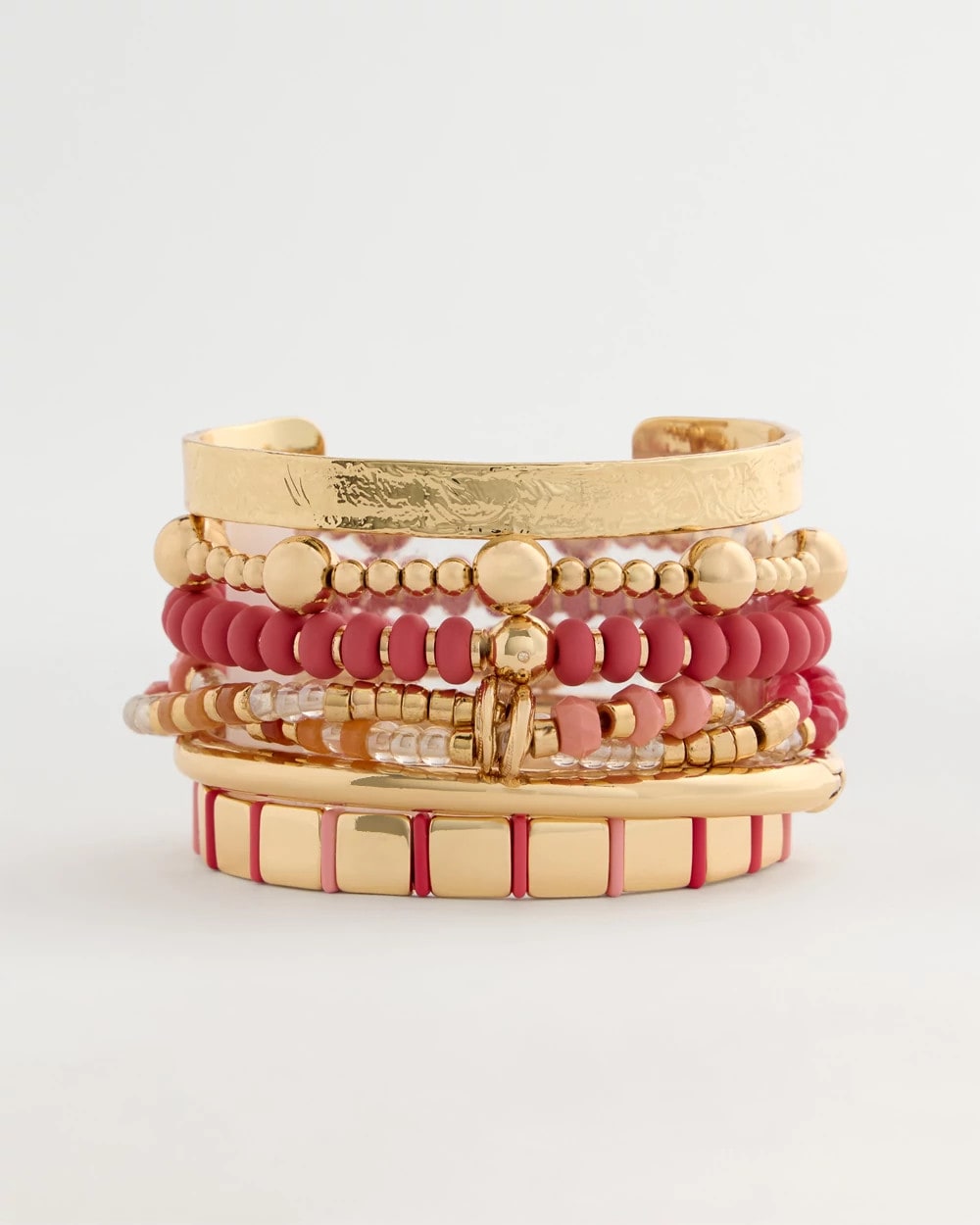 Chico's Coral Inspired Round Stretch Bracelet
