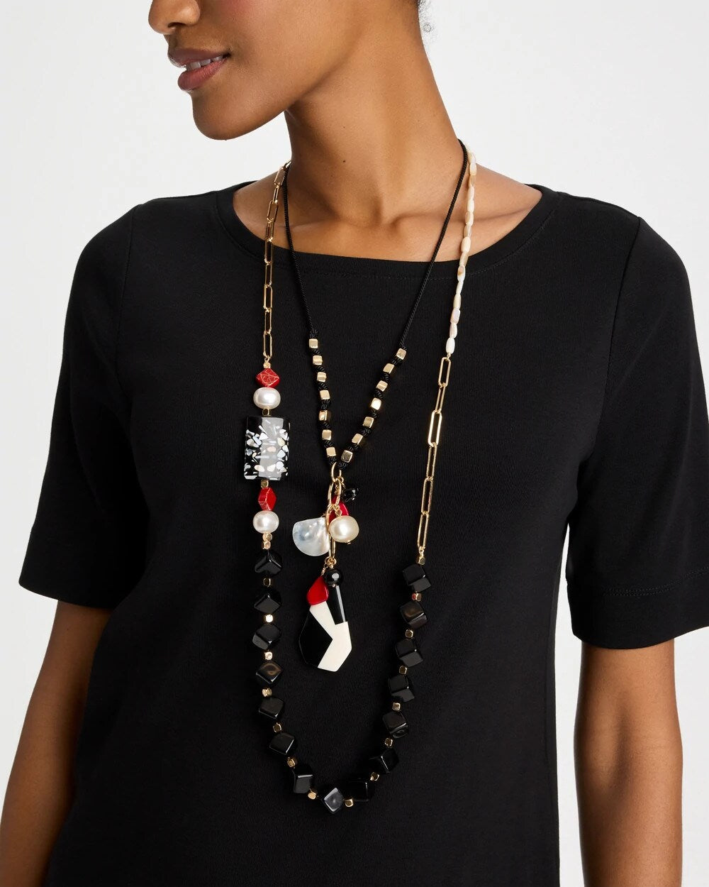Chico's Corded Short Pendant Necklace