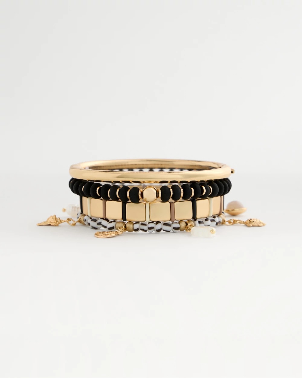 Chico's Black Round Stretch Bracelet
