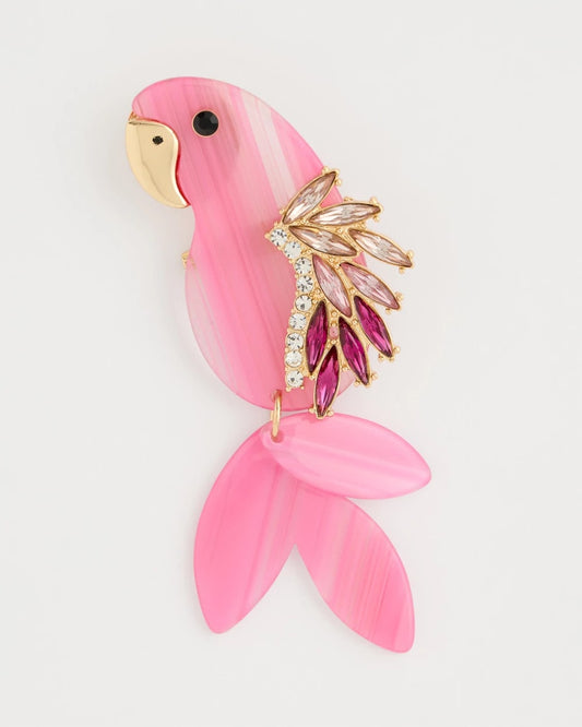 Chico's Chic Pink Parrot Brooch