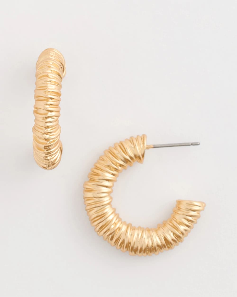 Chico's Crinkle Goldtone Hoop Earrings