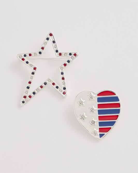 Chico's Americana Brooch Set of Two