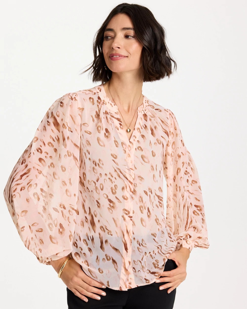 Chico's Georgette Soft Spots Blouse