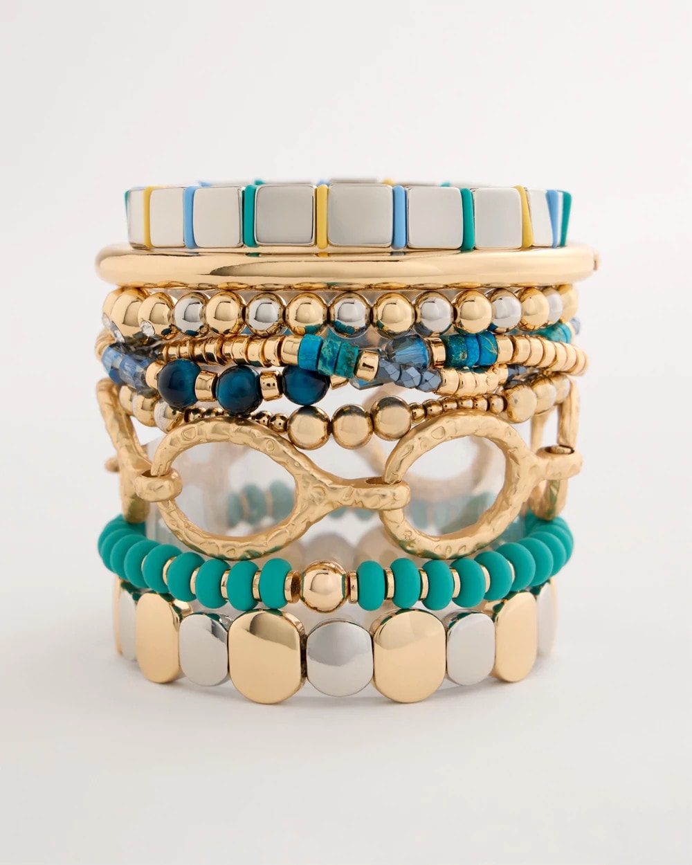 Chico's Genuine Teal Tiger's Eye Stretch Bracelet
