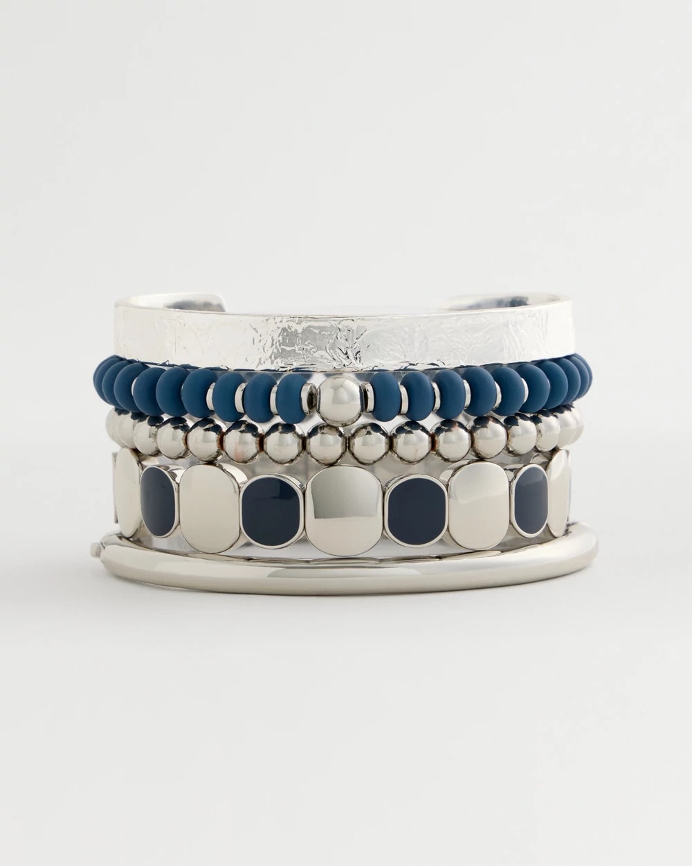 Chico's Navy Round Stretch Bracelet
