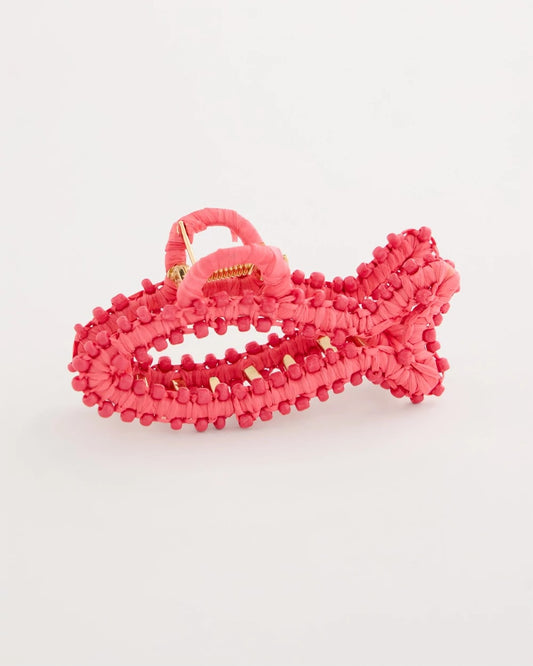 Chico's Coral Fish Raffia Hair Clip
