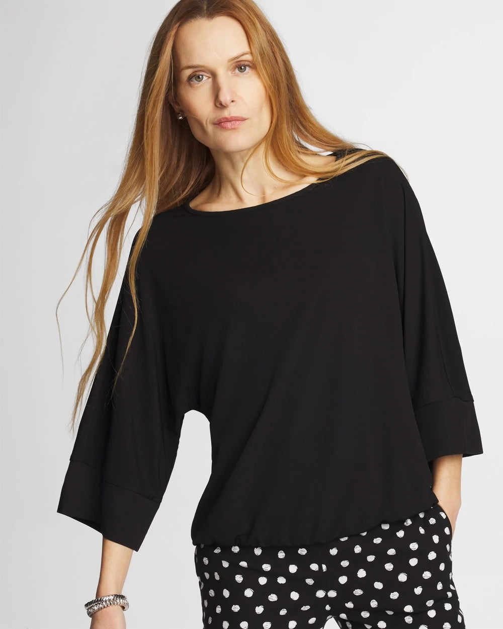 Chico's Matte Jersey Bubble Hem Top