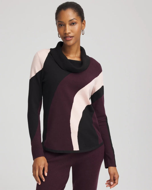 Chico's Zenergy® Luxe Intarsia Cowlneck Top
