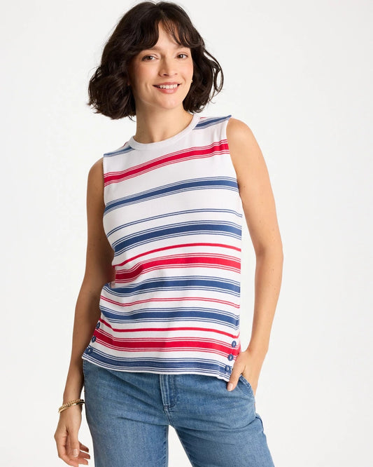 Chico's Cotton Button Trim Tank