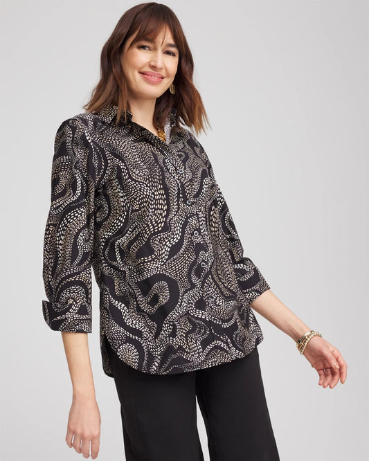 Chico's No Iron™ Sateen Swirls Print Shirt