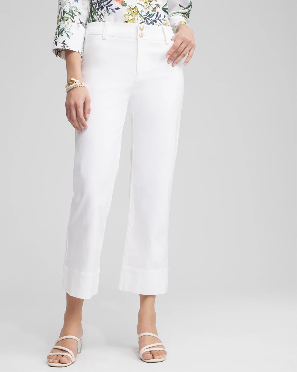 Chico's Trapunto Straight Leg Cropped Pants