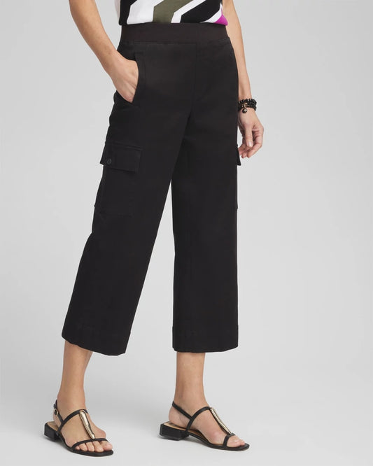 Chico's Cargo Straight Leg Cropped Pants
