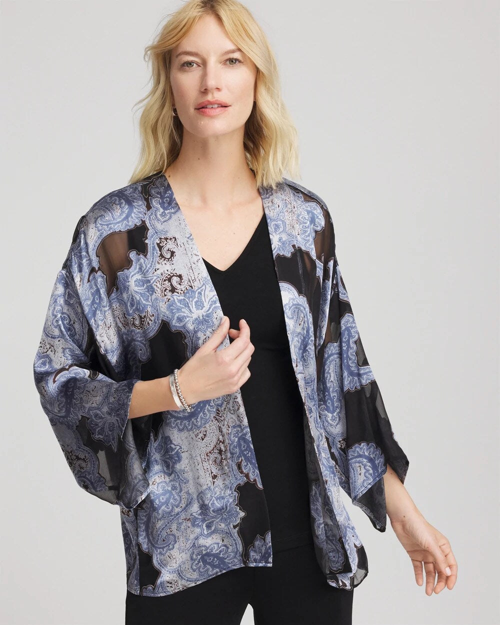 Chico's Travelers™ Collection Paisley Burnout Jacket