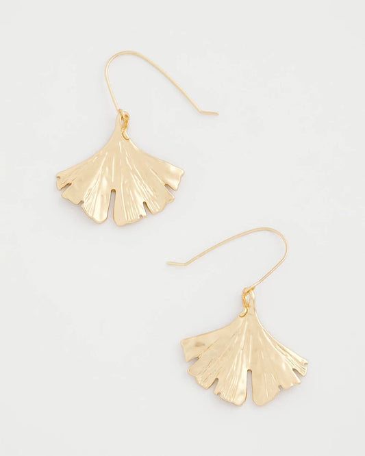 Chico's Ginkgo Leaf Fishwire Earrings